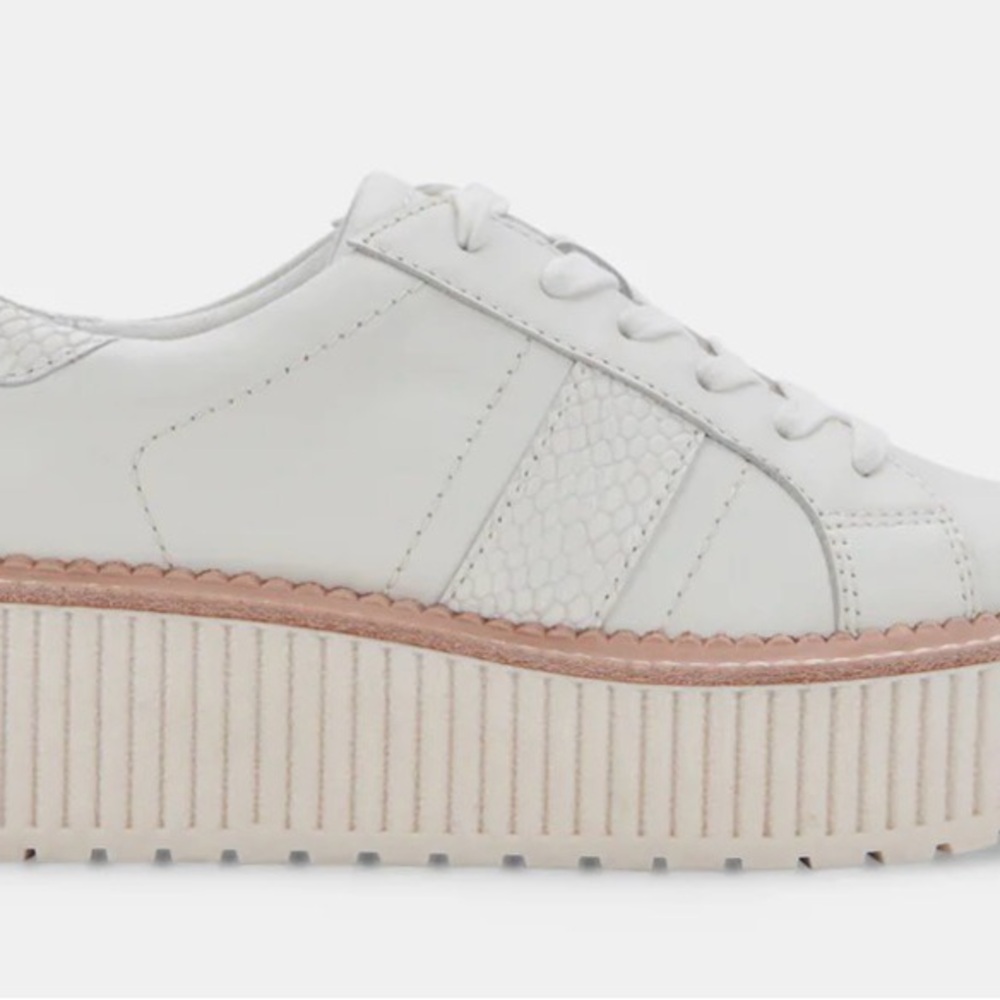 Dolce Vita Tiger White Cream Platform Sneakers
